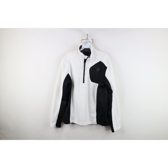 Spyder Mens Medium Bandit Half Zip Lightweight Stryke Pullover Jacket White - Picture 1 of 15